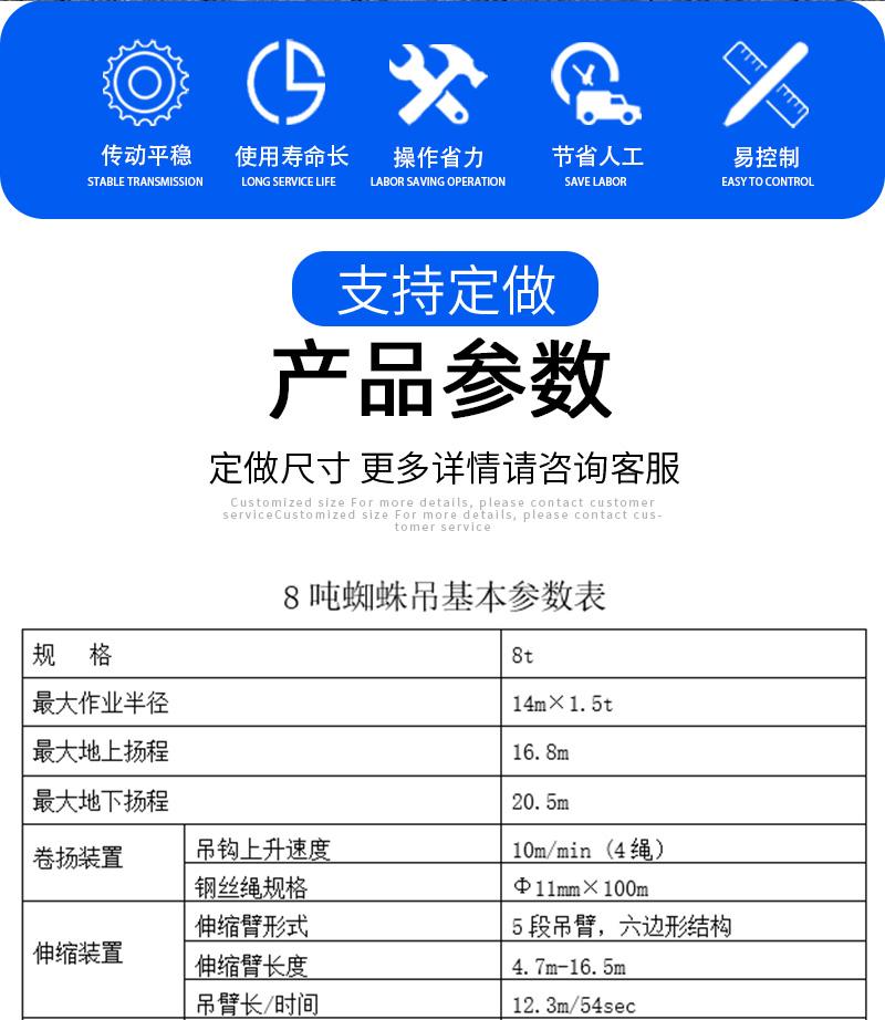 8噸蜘蛛吊產(chǎn)品參數(shù)